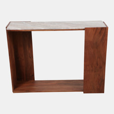 22409#42x31" Modern Marble Top Console Table,ivory/brown
