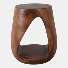 22419#18x16" Open Cut-out Wood Accent Table, Brown