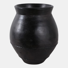 22470-02#20x18" Traditional Terracotta Vase, Black