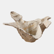 22511#21x20" Free-form Metal Bowl, Tan Multi