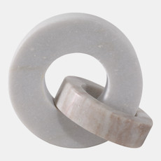 18866-01#8x6" Marble Double Ring, White/ Beige