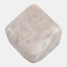 22569-01#5x5" Marble Cube Orb, Beige