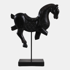 22581#20x15" Horse On Stand Antiqued, Black
