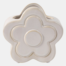 22616-01#5" Flower Power Pencil Cup, Ivory