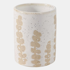 22619#4" Wild Plant Pencil Cup, Ivory / Tan