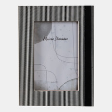 22623#4x6" Lines Resin Photo Frame, Black/white