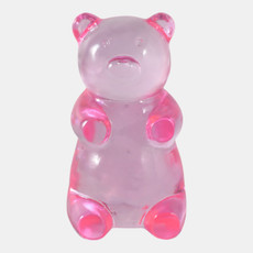 22630#7x4" Transparent Resin Gummy Bear, Pink