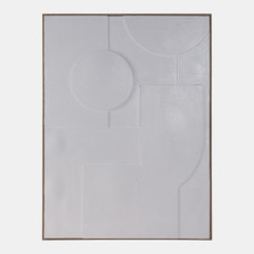 22655#36x48 Geometric 3-dimensional Wall Art, White