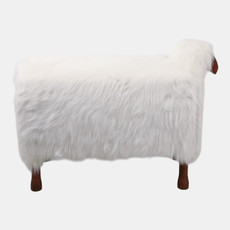 22781-03#44x33" Faux Fur Sheep, White/brown