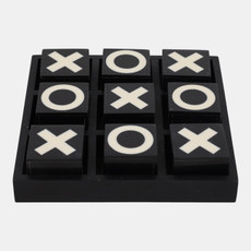 22855#6" Resin Tic-tac-toe Set, Black/white