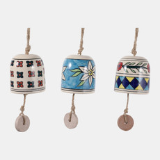 22872-02#S/3 3" Ceramic Hand Painted Bells, Multi