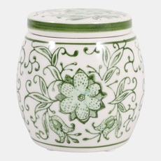 80304-01#5" 8.5oz Lavender Verbena Chinoiserie Candle,green