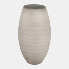 22905-01#11x5" Rustic Etched Glass Vase, Grey