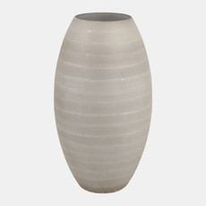 22905-02#13x7" Rustic Etched Glass Vase, Grey