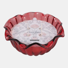 80542#8" 56 Oz Gardenia Flower Glass Candle, Pink