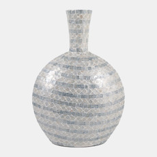 19143-04#23x16" Capiz Gourd Vase, Blue