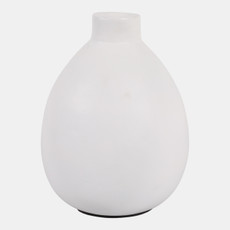 22943-02#10x7" Rounded Terracotta Vase, White