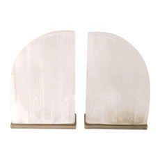 EV22957#6" Monnar Selenite Bookends, Wht