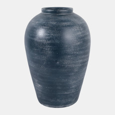 22986-01#15x10" Terracotta Vase, Blue