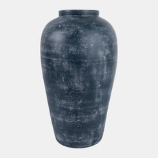 22986-02#20x11" Terracotta Vase, Blue