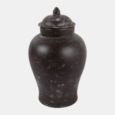 22989-02#15x9" Terracotta Jar, Rustic Brown