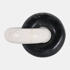 21605-03#7x4" Double Ring Marble Chain, Black/white