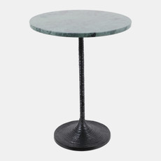 21516-04#20x16" Twisted Accent Table Marble Top, Green/blac