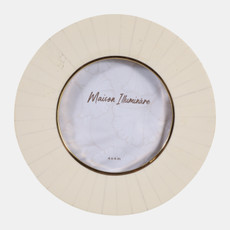 23088#4x4" Round Resin And Brass Inlay Photo Frame, Ivor