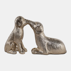 23097#10x6" Kissing Dogs, Gold