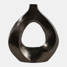 23104-02#11x10 Cut-out Swirl Vase, Brass Antique