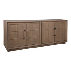 EV23084#86" Louvinar Wood Sideboard, Brown