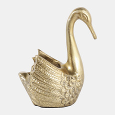 23114-01#6x5" Swan Planter, Gold