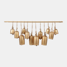 23132#48x20" Assorted Traditional Bells On Bar, Gold