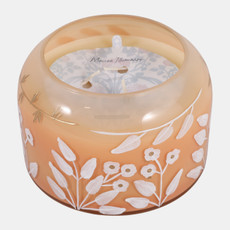 80549-02#6" 33 Oz Jasmine Floral Pattern Candle, Blush