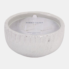 80402-01#9" 35 Oz Ginger Lemon Yuzu Candle, White Crackle