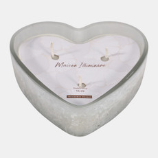 80553-01#6" 16 Oz Jasmine Heart Shaped Soda Glass Candle, W