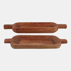 23172#S/2 24/34" Reclaimed Wood Bowls, Natural