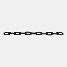 23174-02#64x5" Reclaimed Wood Chain Link D?cor, Black