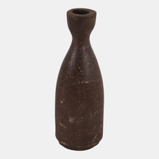 23175-03#8x3" Terracotta Taper Holder, Rustic Brown