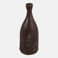 23175-04#11x4" Terracotta Taper Holder, Rustic Brown