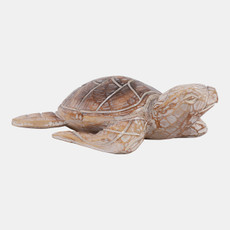 23187#12x8" Alibizia Wood Turtle, Natural