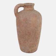 23195-01#16x9" Terracotta Textured Jug Vase, Gold