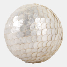 23196#6" Capiz Shell Orb, Ivory