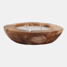 23197#12" 35 Oz Vanilla Teakwood Candle, Natural