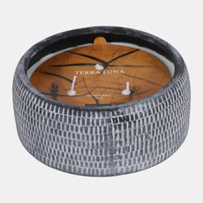 80557-01#8" 22 Oz Neroli & Basil Textured Candle, Black