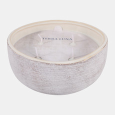 80558-02#7" 32 Oz Magnolia & Lily Textured Candle, White