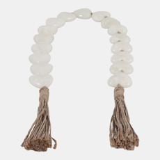 23216#38x1" Heart Shaped Bead Garland, White