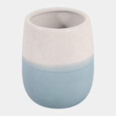 23230#5x4" 2-tone Pencil Cup, White/blue