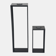 23249#S/2 15/28" Solar Outdoor Lanterns, Black