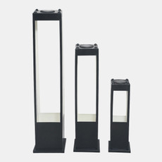 23250#S/3 16/24/32" Outdoor Solar Lanterns, Black